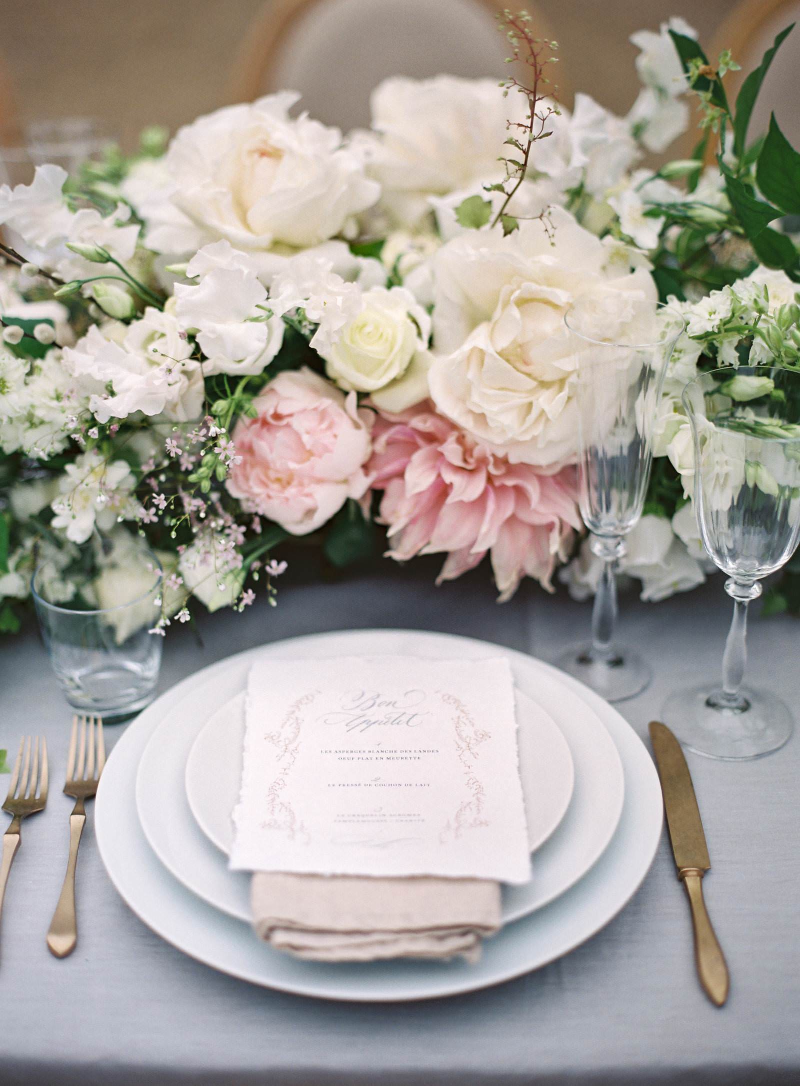paris wedding table flowers- designs by hemingway