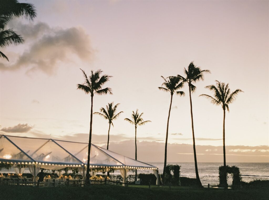 Maui wedding at sunset