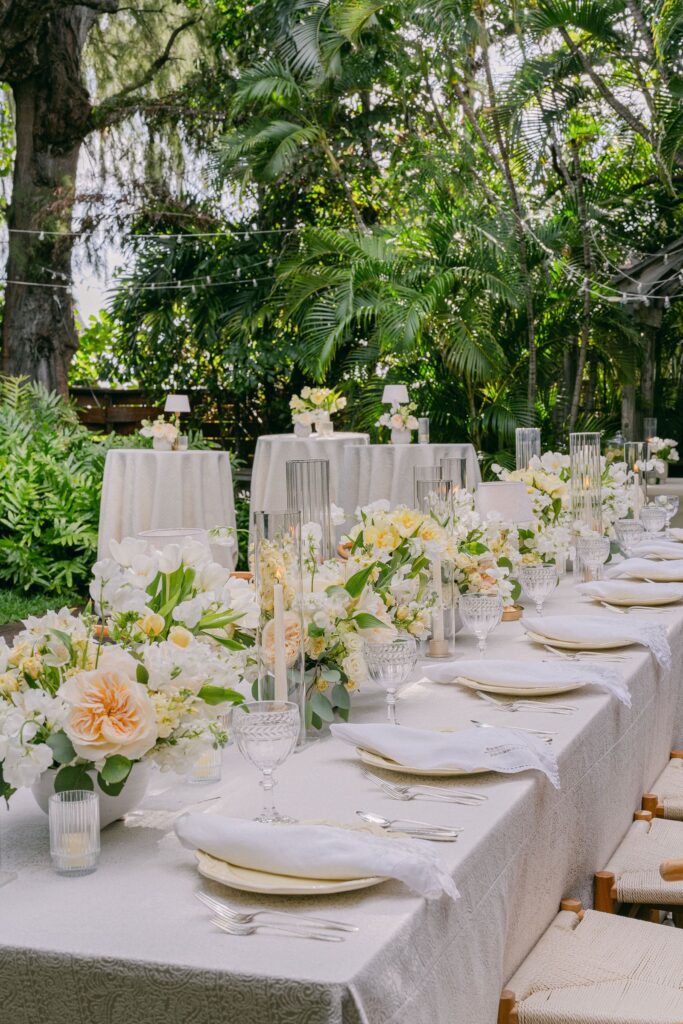 hawaii wedding flowers yellow wedding reception